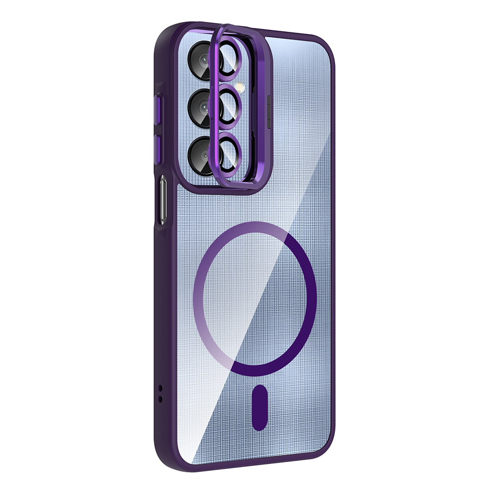 Galaxy A36 Kılıf Standlı ve Kamera Lens Hediyeli M-Safe Şarj Özellikli Zore Etro Kapak - 8