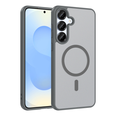 Galaxy A37 Case M-safe Charging Enabled Zore Ballet Flat Cover Grey