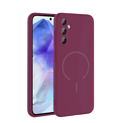 Galaxy A37 Kılıf M-safe Şarj Özellikli Zore Meta Kapak Mürdüm