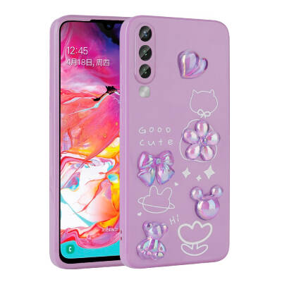 Galaxy A50 Case Relief Figured Shiny Zore Toys Silicone Cover Purple