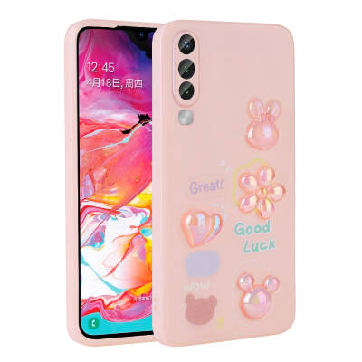 Galaxy A50 Case Relief Figured Shiny Zore Toys Silicone Cover Pink