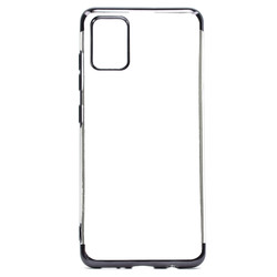Galaxy A51 Case Zore Dört Köşeli Lazer Silicon Cover Black