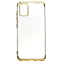 Galaxy A51 Case Zore Dört Köşeli Lazer Silicon Cover Gold