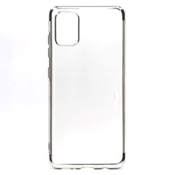 Galaxy A51 Case Zore Dört Köşeli Lazer Silicon Cover Grey