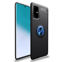 Galaxy A51 Case Zore Ravel Silicon Cover Black-Blue