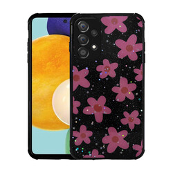 Galaxy A52 Case Glittery Patterned Camera Protected Shiny Zore Popy Cover Çiçek