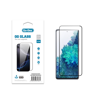 Galaxy A52 Go Des OG Glass Antistatik Temperli Cam Ekran Koruyucu Şeffaf