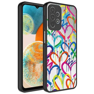 Galaxy A53 5G Case Mirror Patterned Camera Protected Glossy Zore Mirror Cover Kalp