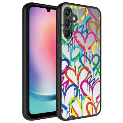 Galaxy A54 Case Mirror Patterned Camera Protected Glossy Zore Mirror Cover Kalp