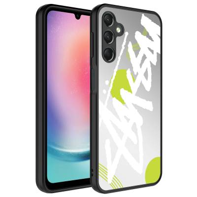 Galaxy A54 Case Mirror Patterned Camera Protected Glossy Zore Mirror Cover Yazı