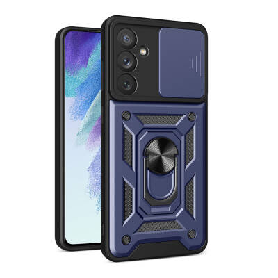 Galaxy A54 Case Magnetic Stand Camera Protector Zore Sliding Vega Cover Blue