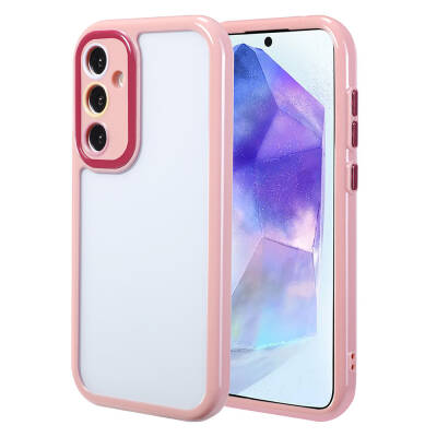 Galaxy A55 Case Camera Protected Colorful Edge Frame Design Zore Vitamin Cover Plum