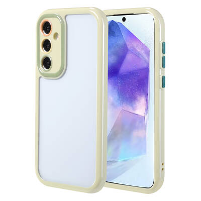 Galaxy A55 Case Camera Protected Colorful Edge Frame Design Zore Vitamin Cover Green