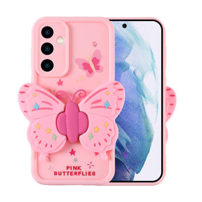 Galaxy A55 Case Camera Protected Figure Designed Zore Cover Light Pink