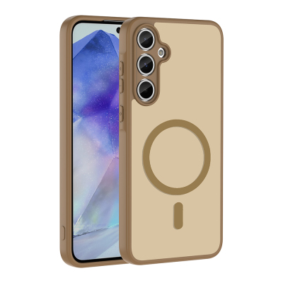Galaxy A55 Case M-safe Charging Enabled Zore Ballet Flat Cover Brown