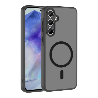Galaxy A55 Case M-safe Charging Enabled Zore Ballet Flat Cover Black
