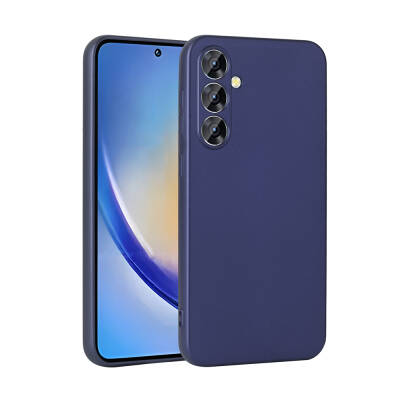 Galaxy A55 Case Zore Premier Silicone Cover Navy blue