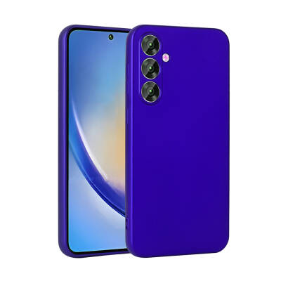 Galaxy A55 Case Zore Premier Silicone Cover Saks Blue