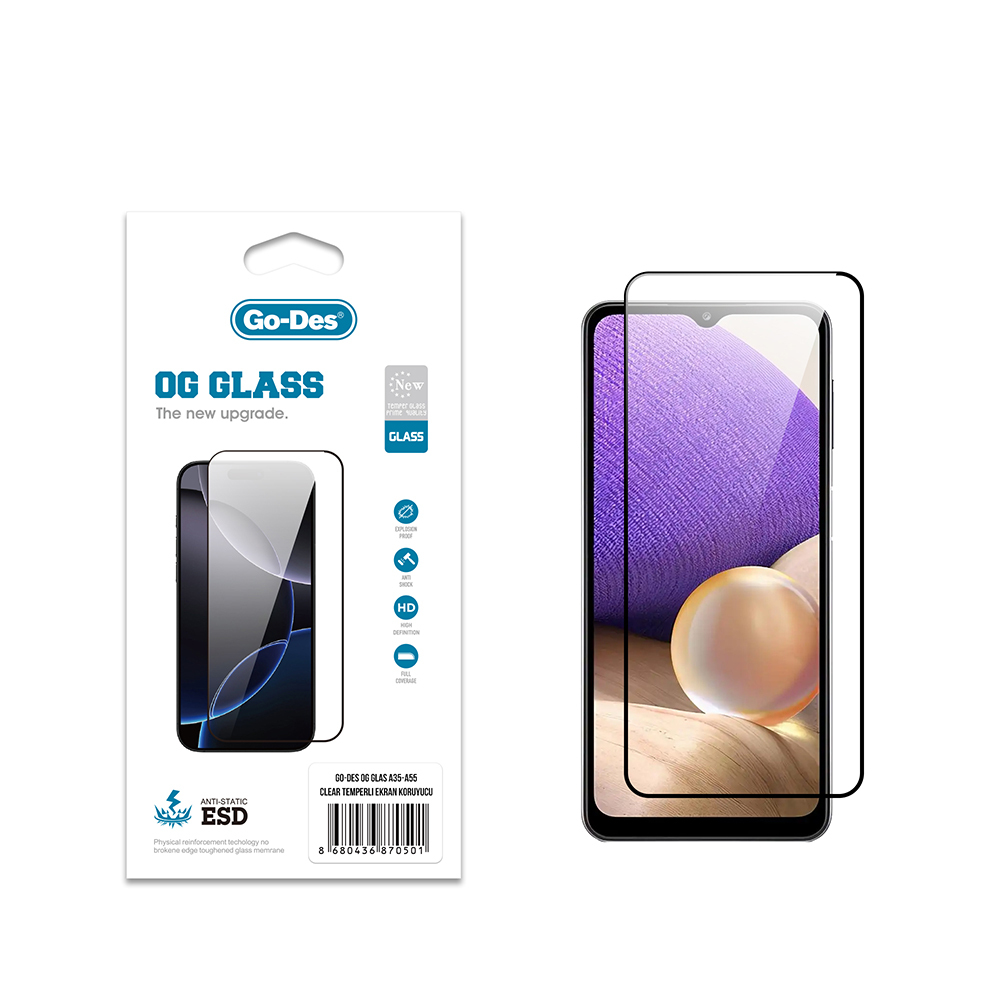 Galaxy A55 Go Des OG Glass Antistatic Tempered Glass Screen Protector - 2