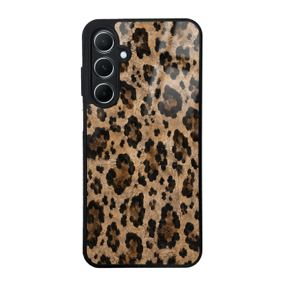 Galaxy A55 Kılıf Kamera Korumalı Desenli Zore Lusi Kapak Kahve Leopar
