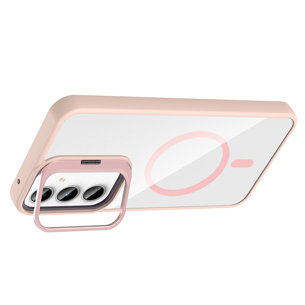 Galaxy A55 Kılıf Standlı ve Kamera Lens Hediyeli M-Safe Şarj Özellikli Zore Etro Kapak - 9