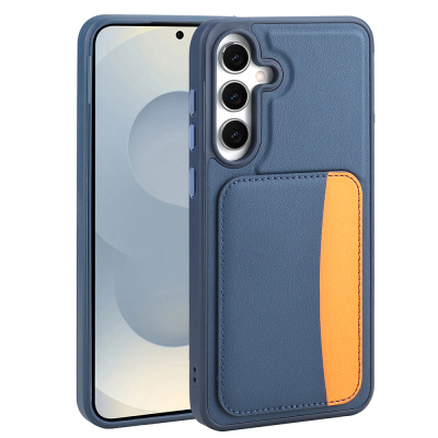 Galaxy A56 Case Card Holder Zore X-Card Silicone Cover Navy blue