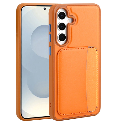 Galaxy A56 Case Card Holder Zore X-Card Silicone Cover Orange