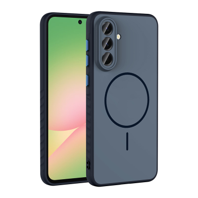 Galaxy A56 Case M-safe Charging Feature Zore Tea Cover Navy blue