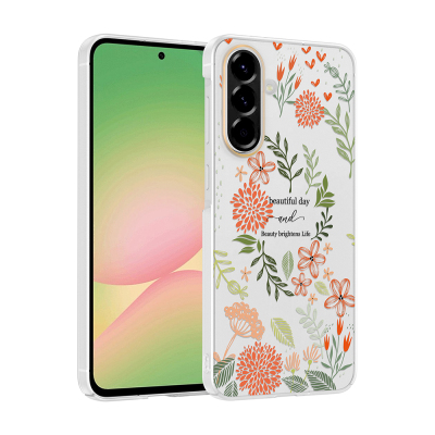 Galaxy A56 Case with Camera Protector, Patterned Zore Clip Cover Beautiful