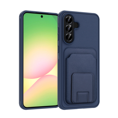 Galaxy A56 Case with Card Holder TPU Zore Bikart Cover Navy blue