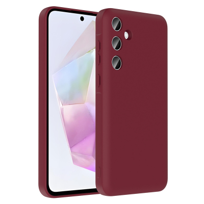 Galaxy A56 Kılıf Kamera Korumalı Kartlık Hazneli Zore Vitra Kapak Mürdüm
