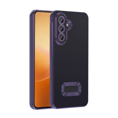 Galaxy A56 Kılıf Kamera Korumalı Logo Gösteren Zore Omega Kapak Derin Mor