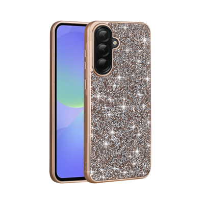Galaxy A56 Kılıf Parlak Taşlı Tasarım Zore Pırlanta Kapak Gold