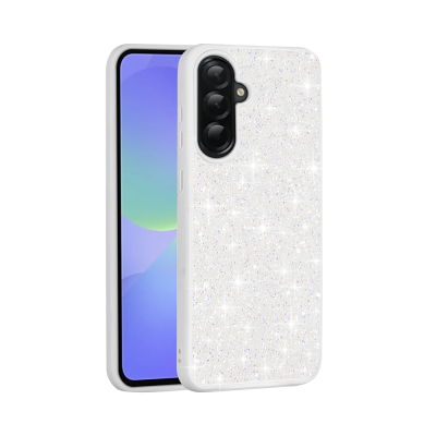 Galaxy A56 Kılıf Parlak Taşlı Tasarım Zore Pırlanta Kapak Beyaz