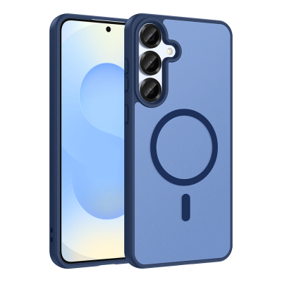 Galaxy A57 Case M-safe Charging Enabled Zore Ballet Flat Cover Blue