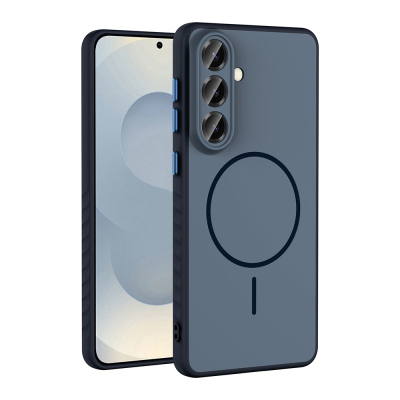 Galaxy A57 Case M-safe Charging Enabled Zore Tea Cover Navy blue