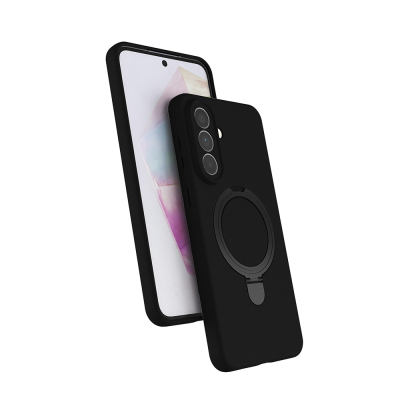 Galaxy A57 Case M-safe Charging Stand Zore Samara Cover Black