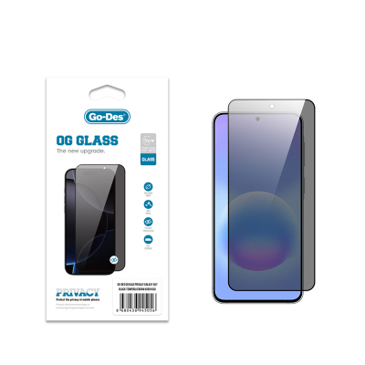 Galaxy A57 Go Des OG Glass Privacy Antistatik Temperli Cam Ekran Koruyucu Siyah