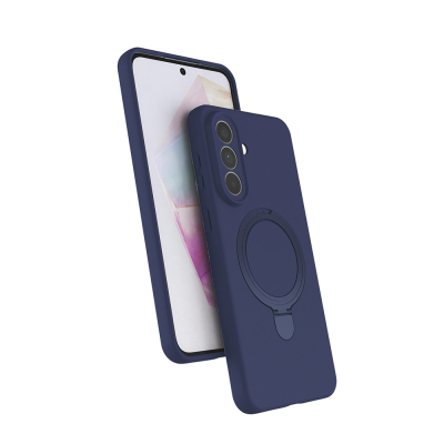 Galaxy A57 Kılıf M-safe Şarj Özellikli Standlı Zore Samara Kapak Lacivert