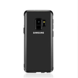 Galaxy A6 2018 Kılıf Zore Dört Köşeli Lazer Silikon Kapak Siyah