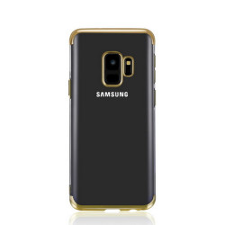 Galaxy A6 2018 Kılıf Zore Dört Köşeli Lazer Silikon Kapak Gold