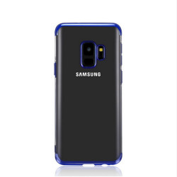 Galaxy A6 2018 Kılıf Zore Dört Köşeli Lazer Silikon Kapak Mavi
