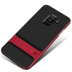 Galaxy A6 Plus 2018 Kılıf Zore Standlı Verus Kapak Kırmızı