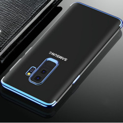 Galaxy A6 Plus 2018 Kılıf Zore Dört Köşeli Lazer Silikon Kapak Mavi