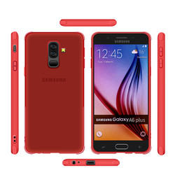 Galaxy A6 Plus 2018 Kılıf Zore Odyo Silikon Kırmızı