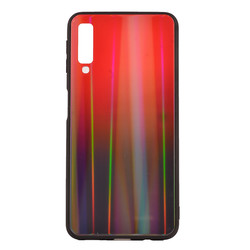 Galaxy A7 2018 Kılıf Zore Friz Cam Kapak Kırmızı