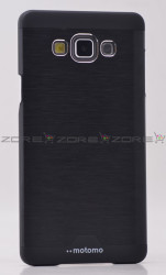 Galaxy A7 Kılıf Zore Metal Motomo Kapak Siyah