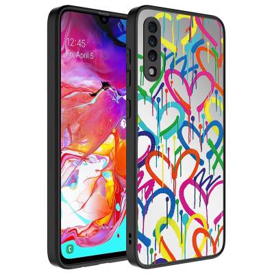 Galaxy A70 Case Mirror Patterned Camera Protected Glossy Zore Mirror Cover Kalp