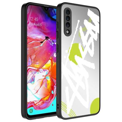 Galaxy A70 Case Mirror Patterned Camera Protected Glossy Zore Mirror Cover Yazı