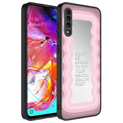 Galaxy A70 Case Mirror Patterned Camera Protected Glossy Zore Mirror Cover Ayna